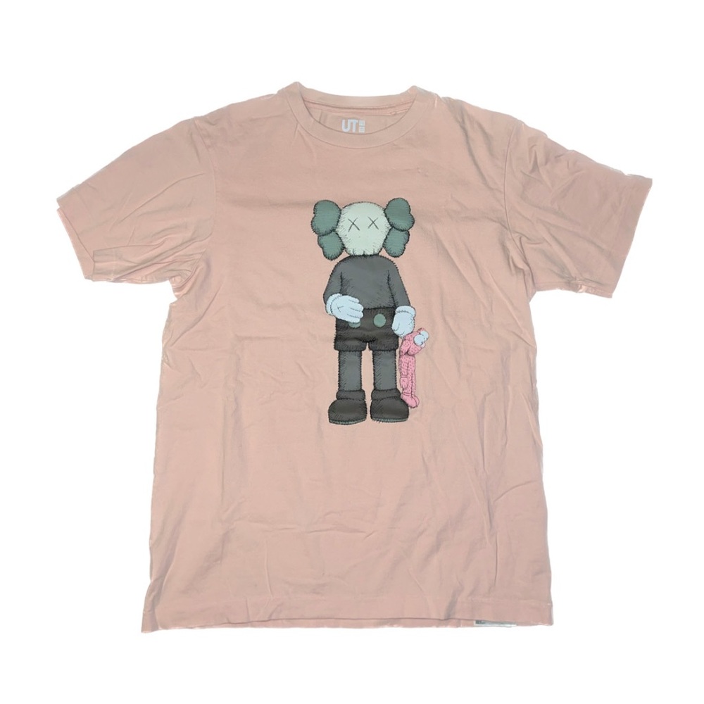 Uniglo × Kaws graphic pink shirt